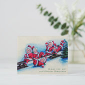 そりのヴィンテージのクリスマスのベビー シーズンポストカード (スタンド正面)