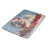 そりの中のケースホンド犬 Let it Snow クリスマス バスマット (アングル)