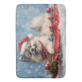 そりの中のケースホンド犬 Let it Snow クリスマス バスマット (正面縦)