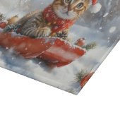 そりの中のベンガル猫 Let it Snow クリスマス カッティングボード (角)