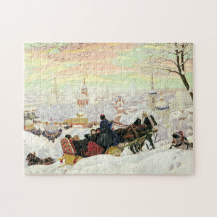 そりの乗車の絵画のパズル ジグソーパズル