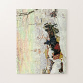 そりの乗車の絵画のパズル ジグソーパズル (縦)