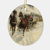 そりの乗車1896年(キャンバスの油) セラミックオーナメント (左)