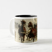 そりの乗車1896年(キャンバスの油) ツートーンマグカップ (正面左)