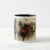 そりの乗車1896年(キャンバスの油) ツートーンマグカップ (中央)
