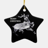 そりの引き手のクリスマスGCU セラミックオーナメント (裏面)