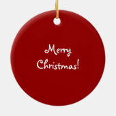 そりの愛らしいサンタのベビーのシマリス セラミックオーナメント (裏面)