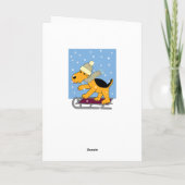 そりの挨拶状のかわいいのAiredaleテリア犬 シーズンカード (裏面)