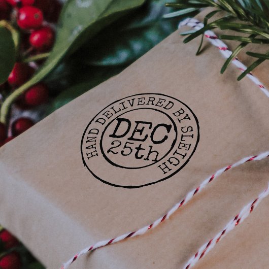 そりの日付スタンプで配達されたクリスマスハンド ラバースタンプ