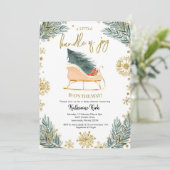 そりの赤ちゃんシャワー喜びの小さなバンドル 招待状 (スタンド正面)