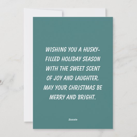 そりの鐘とハスキーの香りハスキーのクリスマス シーズンカード (裏面)