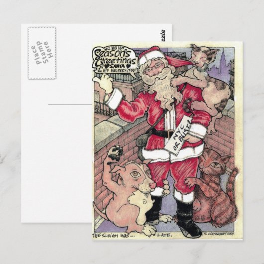 そりは遅れた ポストカード (正面/裏面)