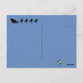 そりを引っ張るホッケープレーヤー折り畳みグリーティングカード ポストカード (裏面)