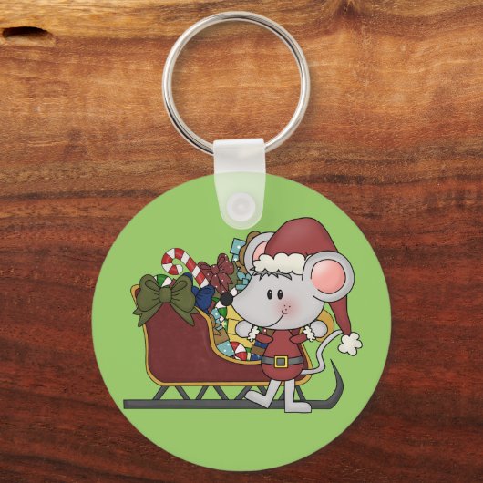 そりを持つサンタのマウス キーホルダー (正面)