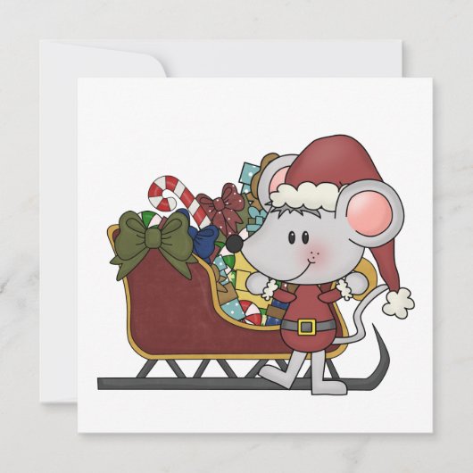 そりを持つサンタのマウス シーズンカード (正面)