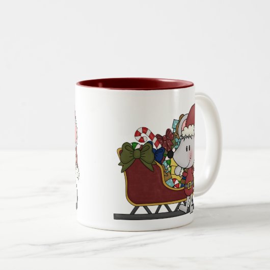 そりを持つサンタのマウス ツートーンマグカップ (正面右)