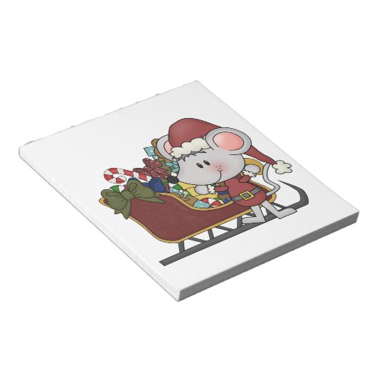 そりを持つサンタのマウス ノートパッド (アングル)