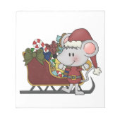 そりを持つサンタのマウス ノートパッド (正面)