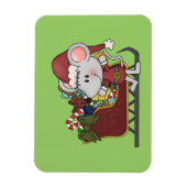 そりを持つサンタのマウス マグネット (縦)