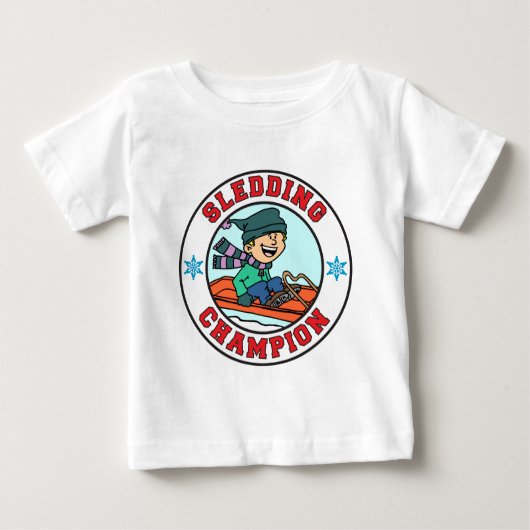 そりチャンピオン漫画の少年 ベビーTシャツ (正面)