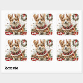 そりトナカイの衣装を着たコルギ スクエアシール (シート)