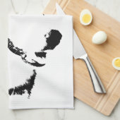 そりドッグタオルハスキーのマラムテータオル キッチンタオル (四つ折り)