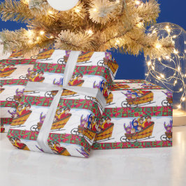 そりバスケットフレンズクリスマスラッピング紙 ラッピングペーパー
