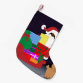 そりブラックサンタ スモールクリスマスストッキング (正面 (吊り時))