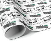 そり乗りブラックト素朴ラッククリスマス ラッピングペーパー (ロールコーナー)