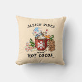 そり乗り物とホットココア クッション (正面)