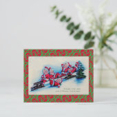 そり乗馬の子供 ポストカード (スタンド正面)