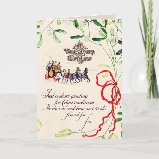 そり付き非常に陽気なクリスマスカード シーズンカード (正面)