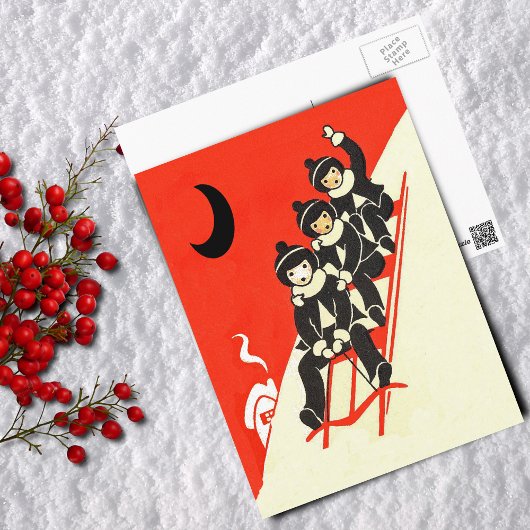 そり冬のはがきボーイ ポストカード