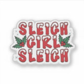 そり少女そり クリスマス アグリークリスマス おもしろい シール (正面)