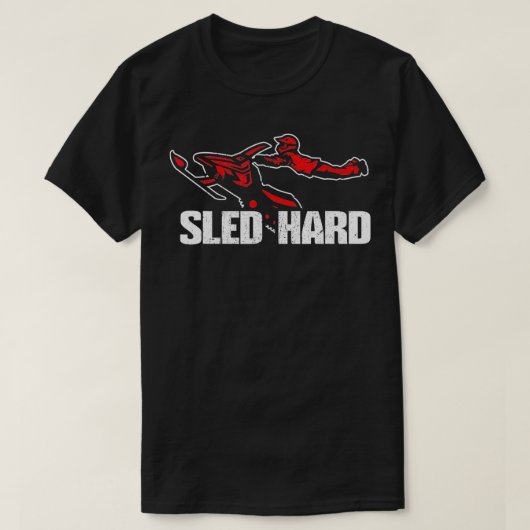 そり懸命スノーモービルアイディアおもしろいスノーモービル Tシャツ (デザイン正面)