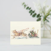 そり犬がそりを引きずる ポストカード (スタンド正面)