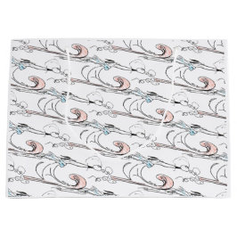 そり犬クリスマス抱き枕 ラージペーパーバッグ