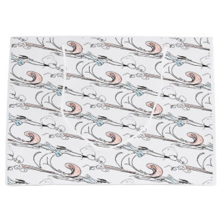 そり犬クリスマス抱き枕 ラージペーパーバッグ