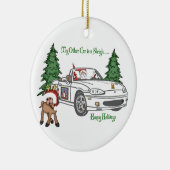 そり白のALMCサンタ セラミックオーナメント (右)