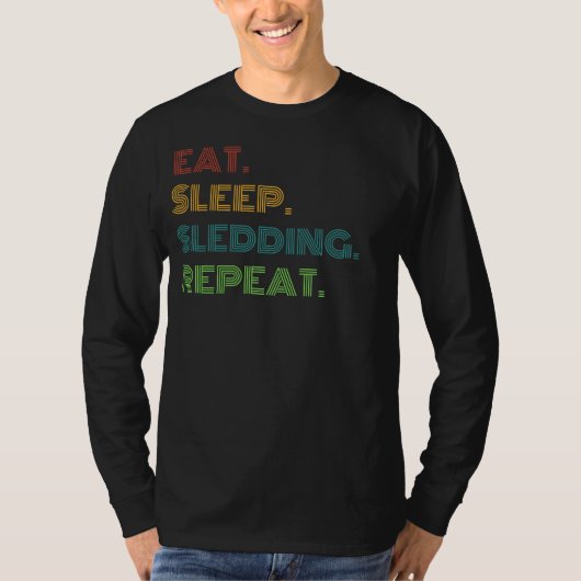 そり笑食べい、眠る、そり繰り返すおもしろい Tシャツ (正面)