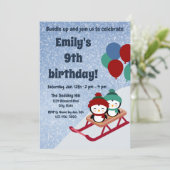 そり誕生日招待状 招待状 (スタンド正面)