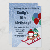 そり誕生日招待状 招待状 (正面/裏面)