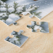そり遊びの雪だるま ジグソーパズル (側面)