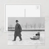 そり遊び、1912年 ポストカード (正面/裏面)