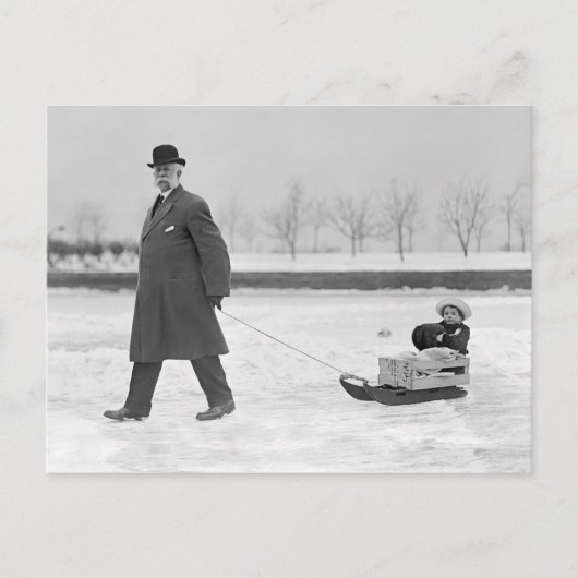 そり遊び、1912年 ポストカード (正面)