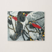 そり鐘のリング-冬のPercheronの馬のチーム ジグソーパズル (横)