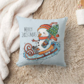 そり雪だるま装飾用クッション クッション (ブランケット)