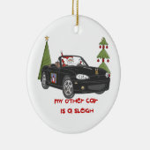 そり黒いサンタ セラミックオーナメント (右)