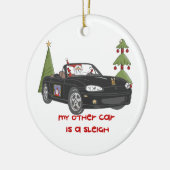 そり黒いサンタ セラミックオーナメント (左)