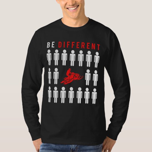 そり&スマイル：スノーモービル – Be 違う from O Tシャツ (正面)